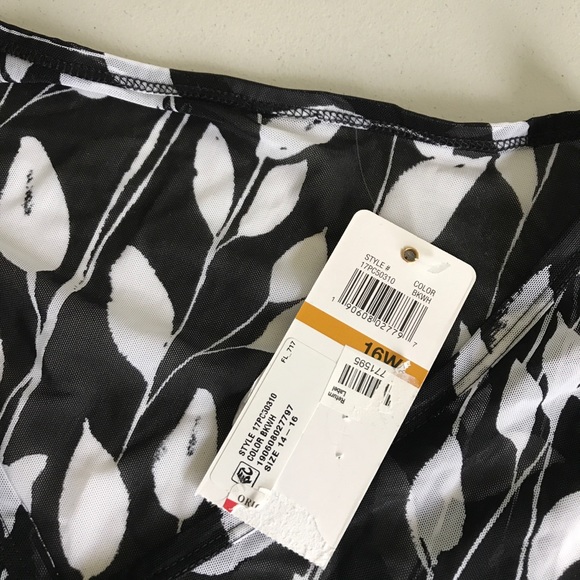 {Anne Cole} White Vines Mesh V-Neck Swim Coverup - Picture 5 of 8